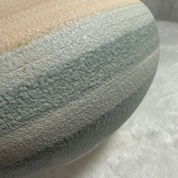 Vintage Handcrafted Ceramic Striped Vase - Picture 2 of 7